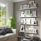 Set of 4 Floating Wall Shelves, 46 Inch Picture Ledge Display Shelves for Photos, Artwork and Home Decor