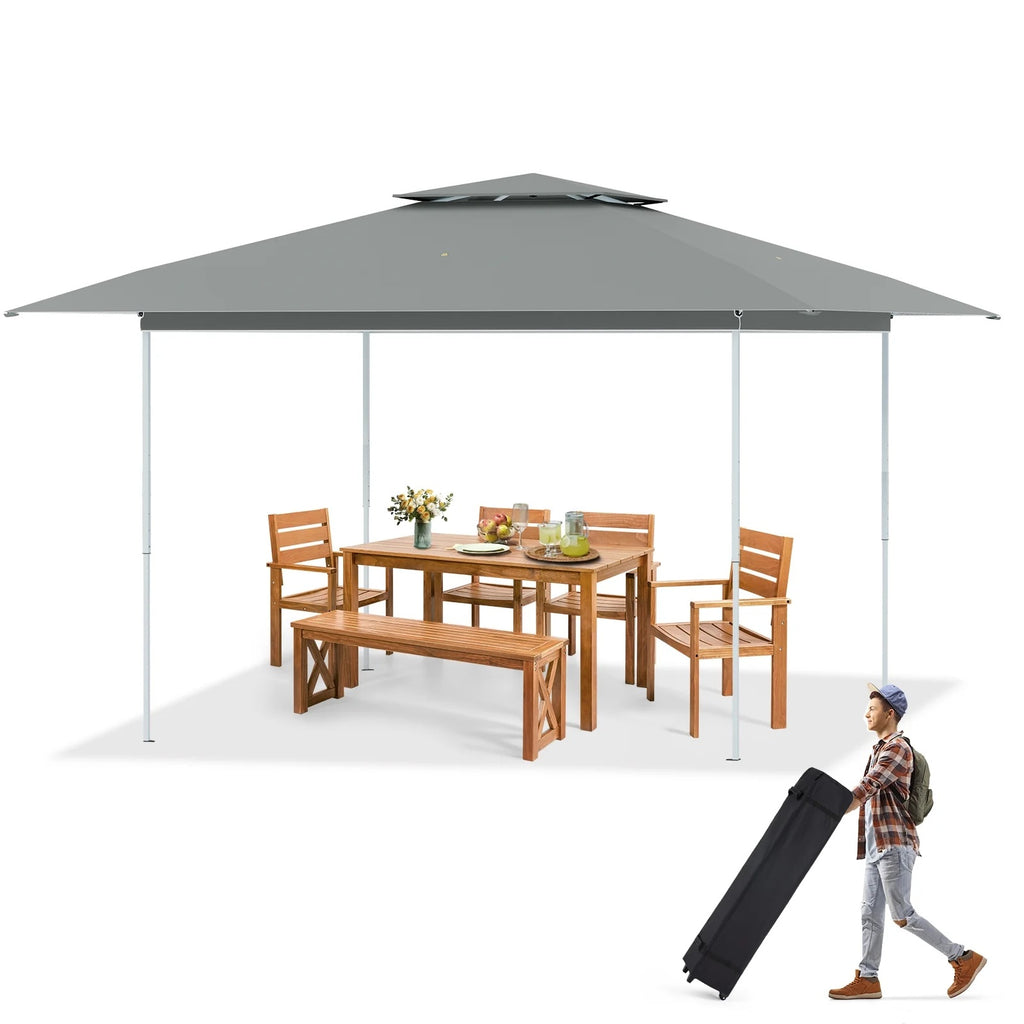 AVAWING 12x12 ft Outdoor Pop-up Canopy Party Tent Easy Setup Patio Wedding Tent, Khaki