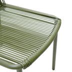 Christopher Knight Home Modern Rattan Patio Dining Chairs, Metal Frame, Green, Set of 2