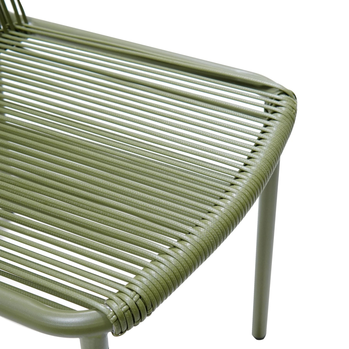 Christopher Knight Home Modern Rattan Patio Dining Chairs, Metal Frame, Green, Set of 2