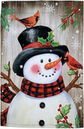 Frosty & Cardinals Christmas Garden Flag - 12" x 18", Double Sided, Snowman