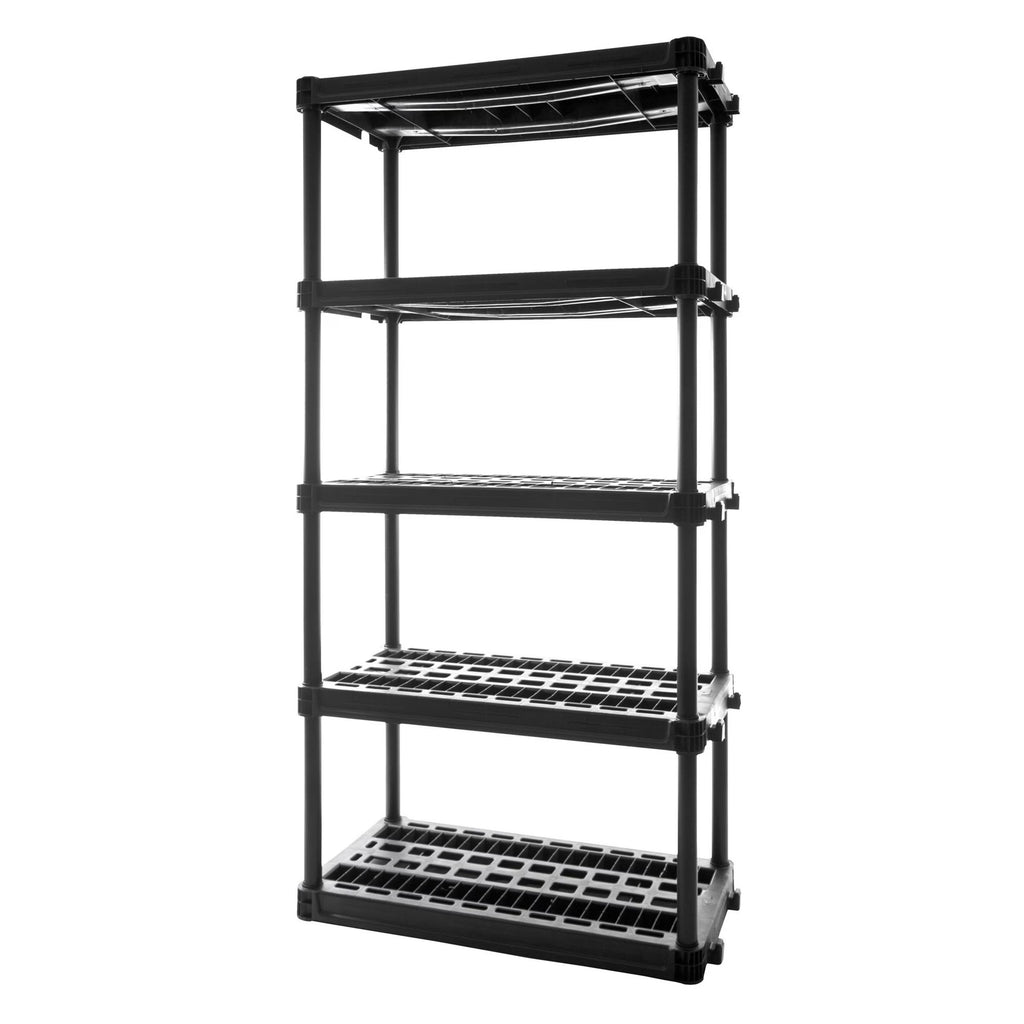 Plano 5-Shelf Heavy Duty Plastic Storage Shelves, 73- x 36- x 18-, 750lb Capacity