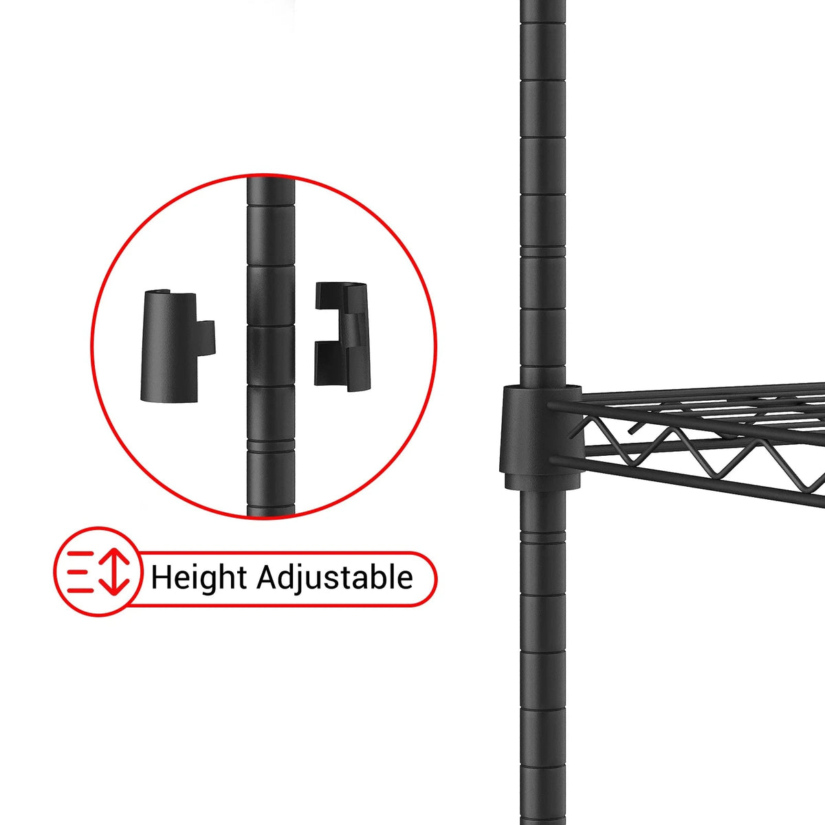 Zzistar Wire Shelving Garage Shelving ,5 Tier Heavy Duty Adjustable Garage Shelves, Storage Rack for Storage Warehouse Pantry Closet