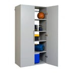 Prepac HangUps Large Storage Cabinet - Immaculate Light Gray 36" Cabinet with Storage Shelves and Doors; Ideal for Bin and General Storage Solutions