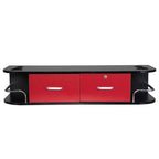 RESHABLE Modern Wall-Mounted Salon Station Barber Cabinet with Locking Drawer Storage Table for Hair Stylist Black