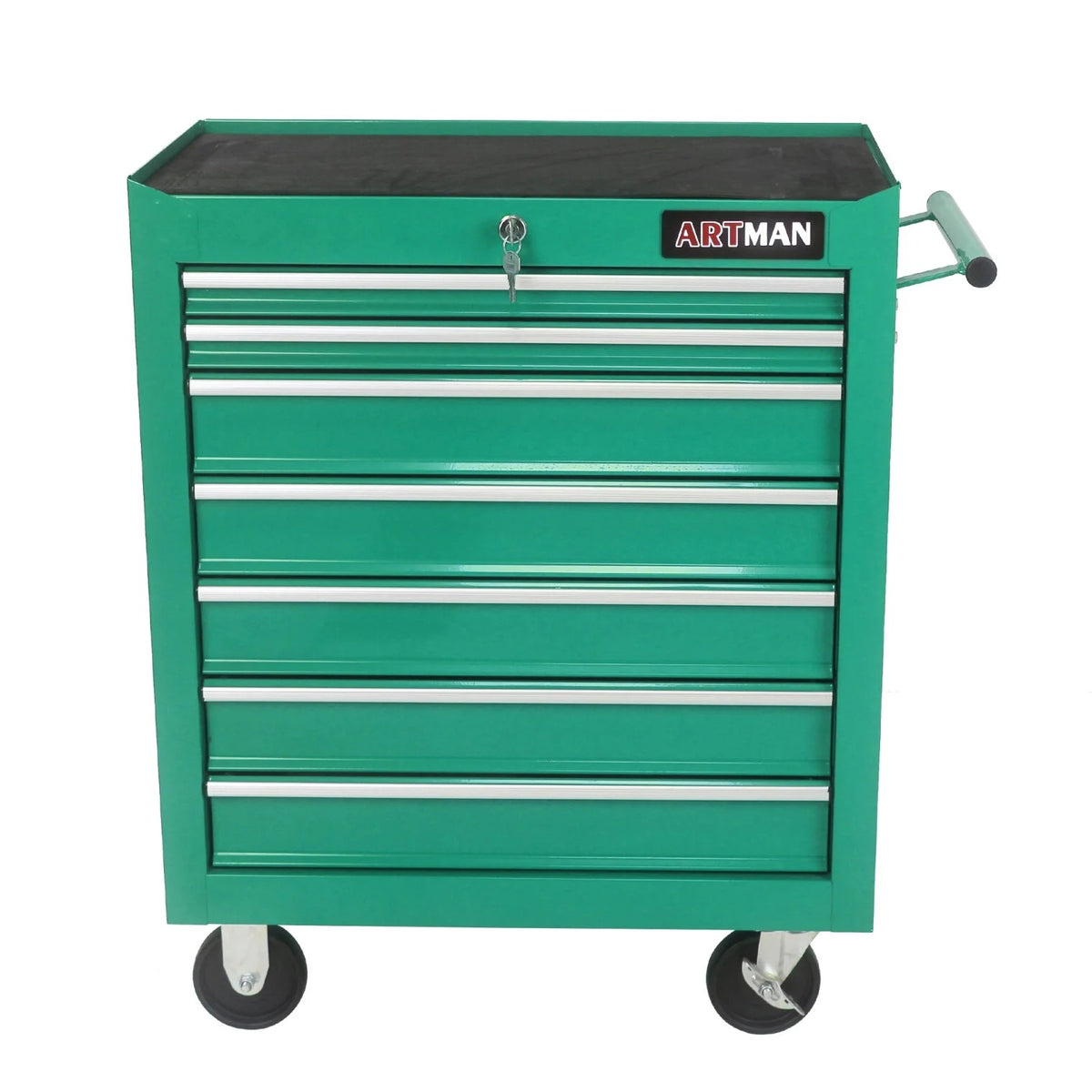 7-Drawer Metal Rolling Tool Chest with Wheels, Tool Storage Cabinet with Locking System, Toolbox with Wheels for Garage, Warehouse, Workshop, Repair Shop, Red
