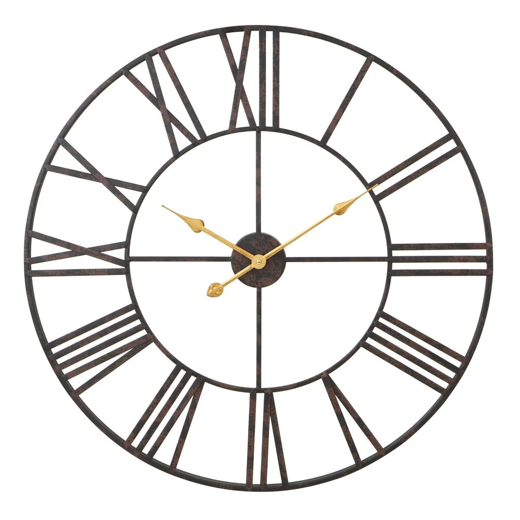 Modern Round Metal Wall Clock, Decorative Circular Hanging Clock for Living Room, Bedroom and Office