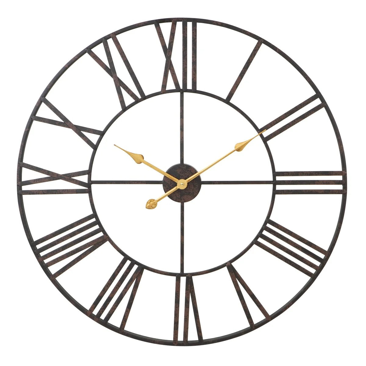 Modern Round Metal Wall Clock, Decorative Circular Hanging Clock for Living Room, Bedroom and Office