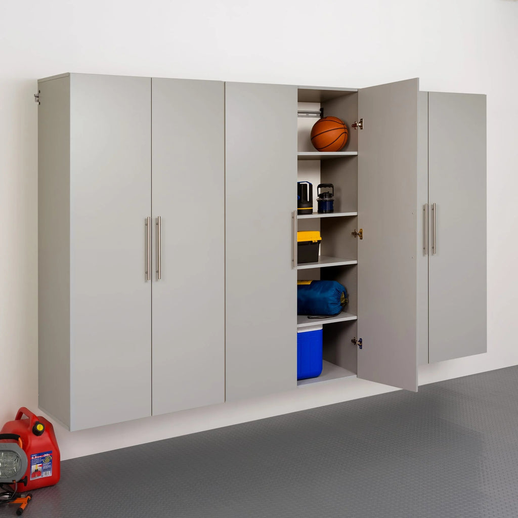 Prepac HangUps Large Storage Cabinet - Immaculate Light Gray 36" Cabinet with Storage Shelves and Doors; Ideal for Bin and General Storage Solutions
