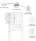 Spirich Home Over The Toilet Storage Cabinet, Bathroom Shelf Over Toilet, Bathroom Organizer Space Saver, White