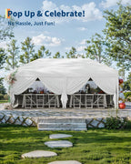 Arigeas Pop Up Canopy Tent 10'x10' with Adjustable Height, Easy Outdoor Sun Shade Shelter for Party, Event, Patio