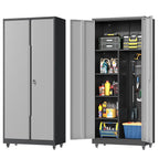 Topass Metal Storage Locker with Lockable Door, 71'' Clothing Coat , Garage Tool Cabinet with Wheels -Locker for Office, Home, School, Employee, Gym