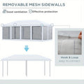 Zateety 10' X 20' Pop Up Canopy Tent with Netting, Heavy Duty Instant Sun Shelter, Large Tents for Parties with Carry Bag for Outdoor, Garden, Patio, Cream White