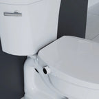 Mainstays Elongated Non-Electric Bidet Toilet Seat with Dual Self-Cleaning Nozzles, Daisy White