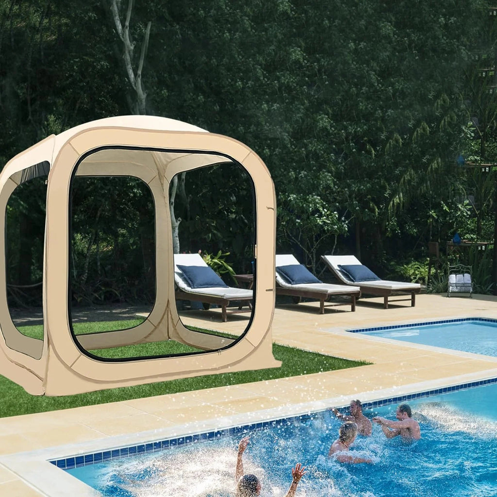 Slsy Screen House Tent Pop-Up, Portable Screen Room Canopy Instant Screen Tent Outdoor Camping Tent with Carry Bag for Patio, Backyard, Deck & Outdoor Activities
