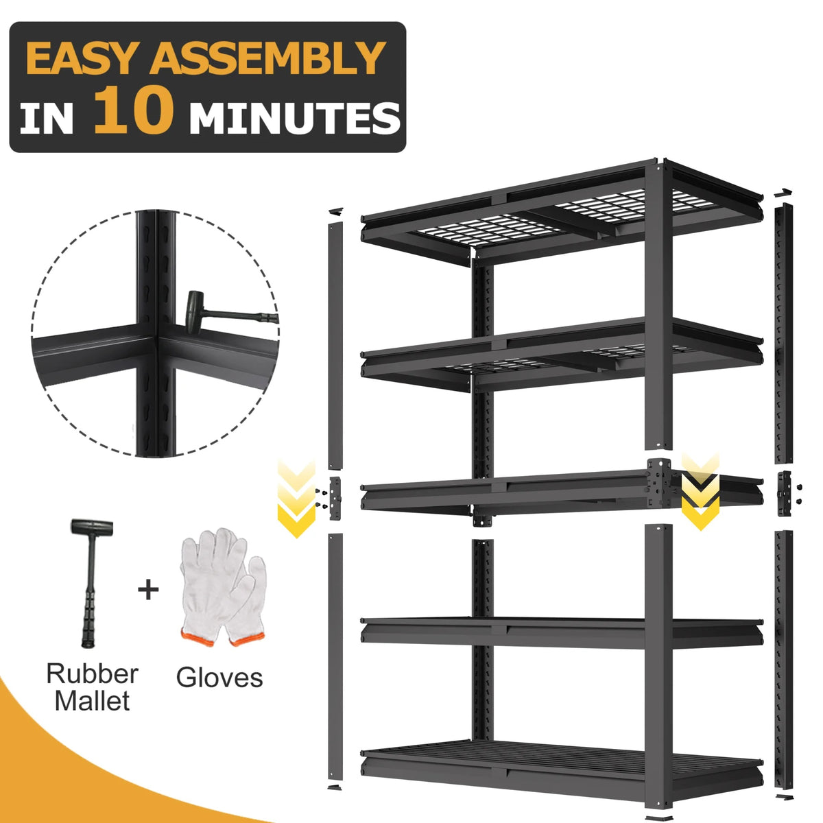 TrumanPick Storage Shelves 2200LBS Metal Wire Shelving Units Garage Storage Rack 40"W x 20"D x 59"H Heavy Duty Adjustable Industrial Shelving