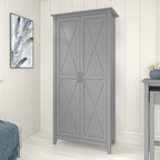 Key West Tall Storage Cabinet with Doors in Bing Cherry - Engineered Wood