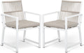 Outdoor HDPE Patio Dining Chairs ，400Lbs，Black，Set of 2
