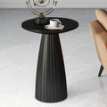 Black Pedestal Side Table, 14.56" Dia, Modern Accent End Table