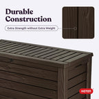 150 Gallon Outdoor Deck Box with Bench Seat, Large Storage Container for Patio, Garden, Yard and Pool Area