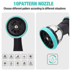 HAUSHOF 1/2" x 100 ft Retractable Garden Hose Reel with Automatic Rewind, 10-Pattern Spray Nozzle, Durable High-Pressure Hose, and 180- Swivel Bracket -C Perfect for Watering Gardens, Cleaning Patios
