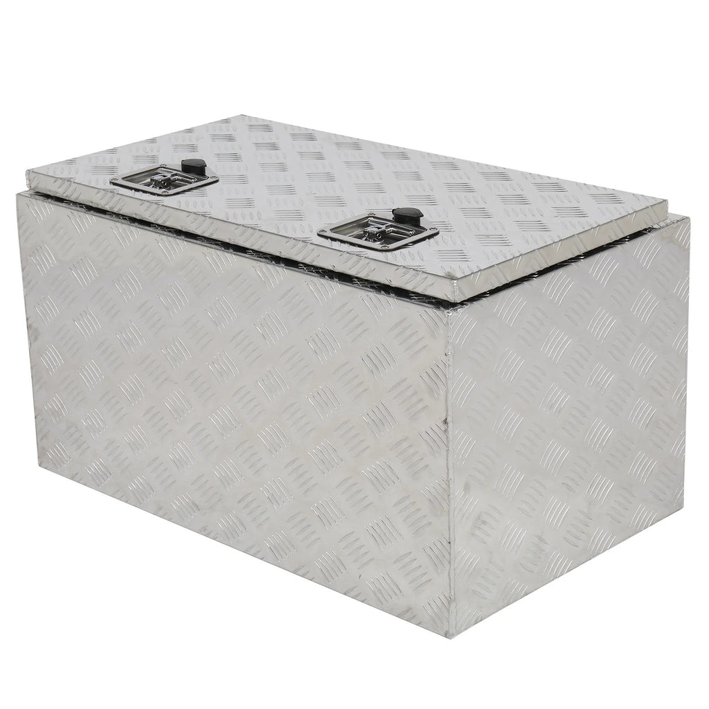 GZXS 36" Aluminum Storage Box Truck Underbody Toolbox Trailer RV Tool Heavy Duty Aluminum Tool RV ATV Trailer Storage Boxes W/Locks Keys Silver (36" x 18" x 17")