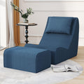 Loveseat Floor Sofa with Ottoman, Frameless 2-Seater Deep Seat Couch
