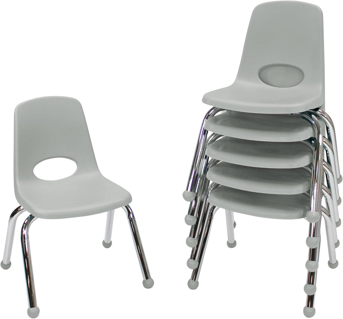 10" School Stack Chair with Swivel Glides, Purple, 6-Pack