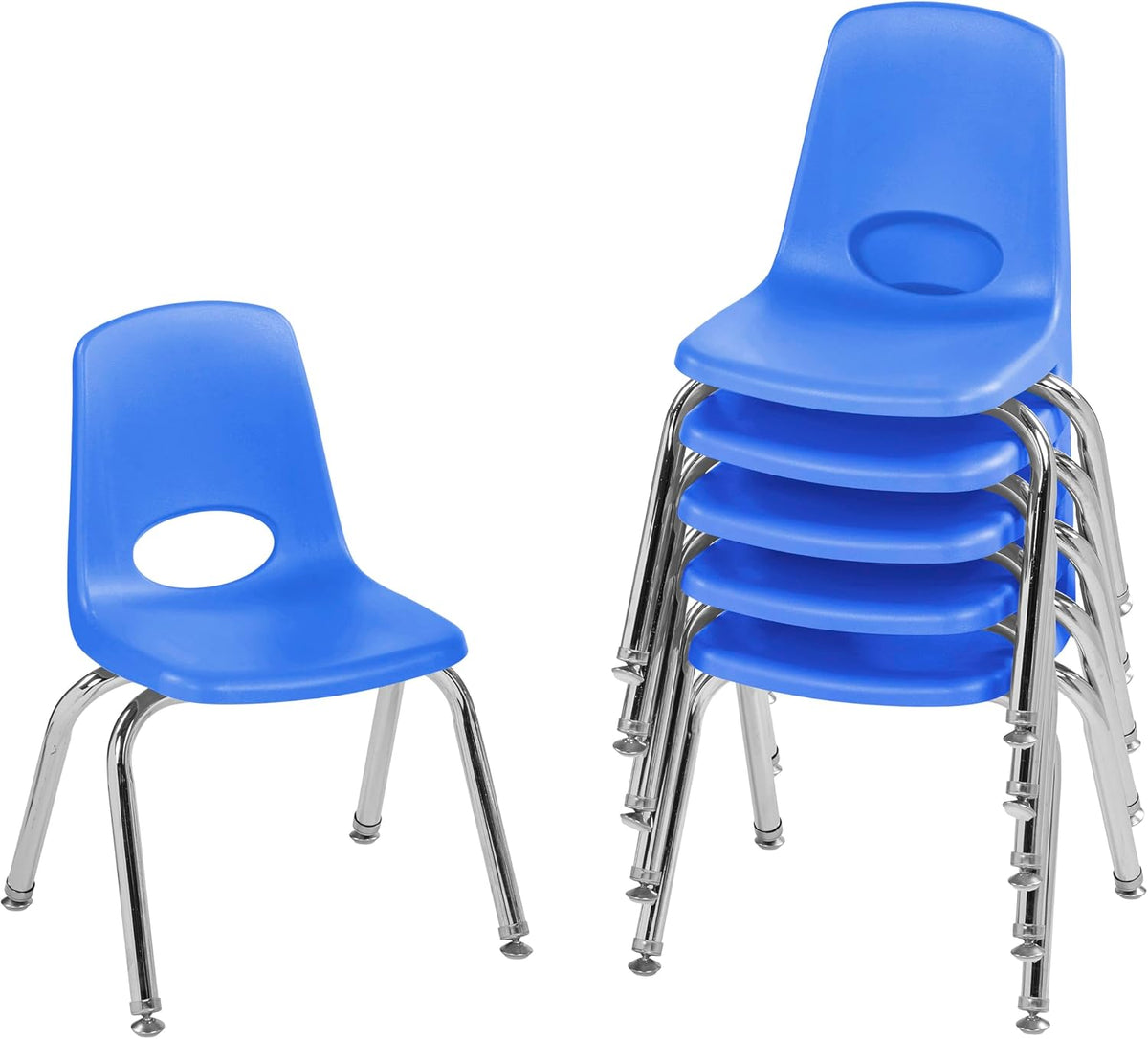 10" School Stack Chair with Swivel Glides, Purple, 6-Pack