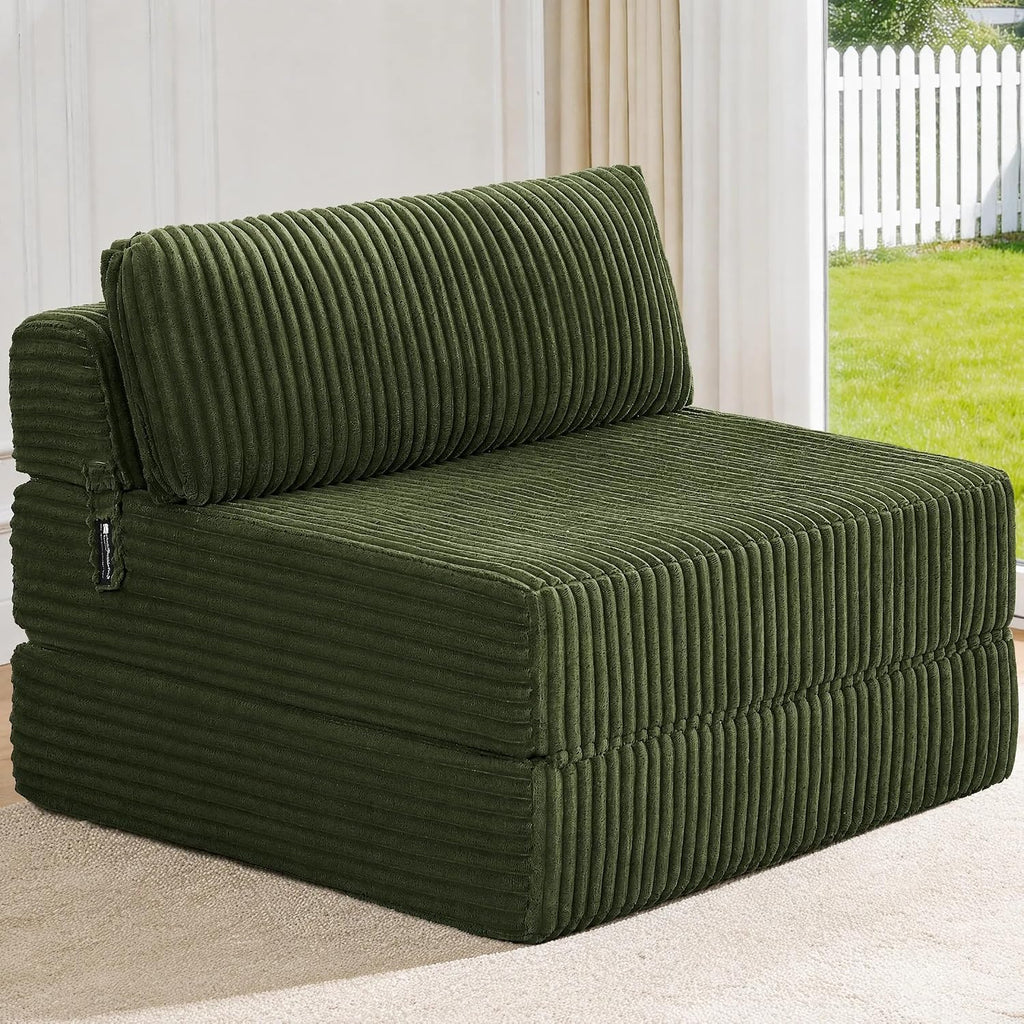 Folding Sofa Bed Convertible 4 in 1 Sleeper Chair Gray Single