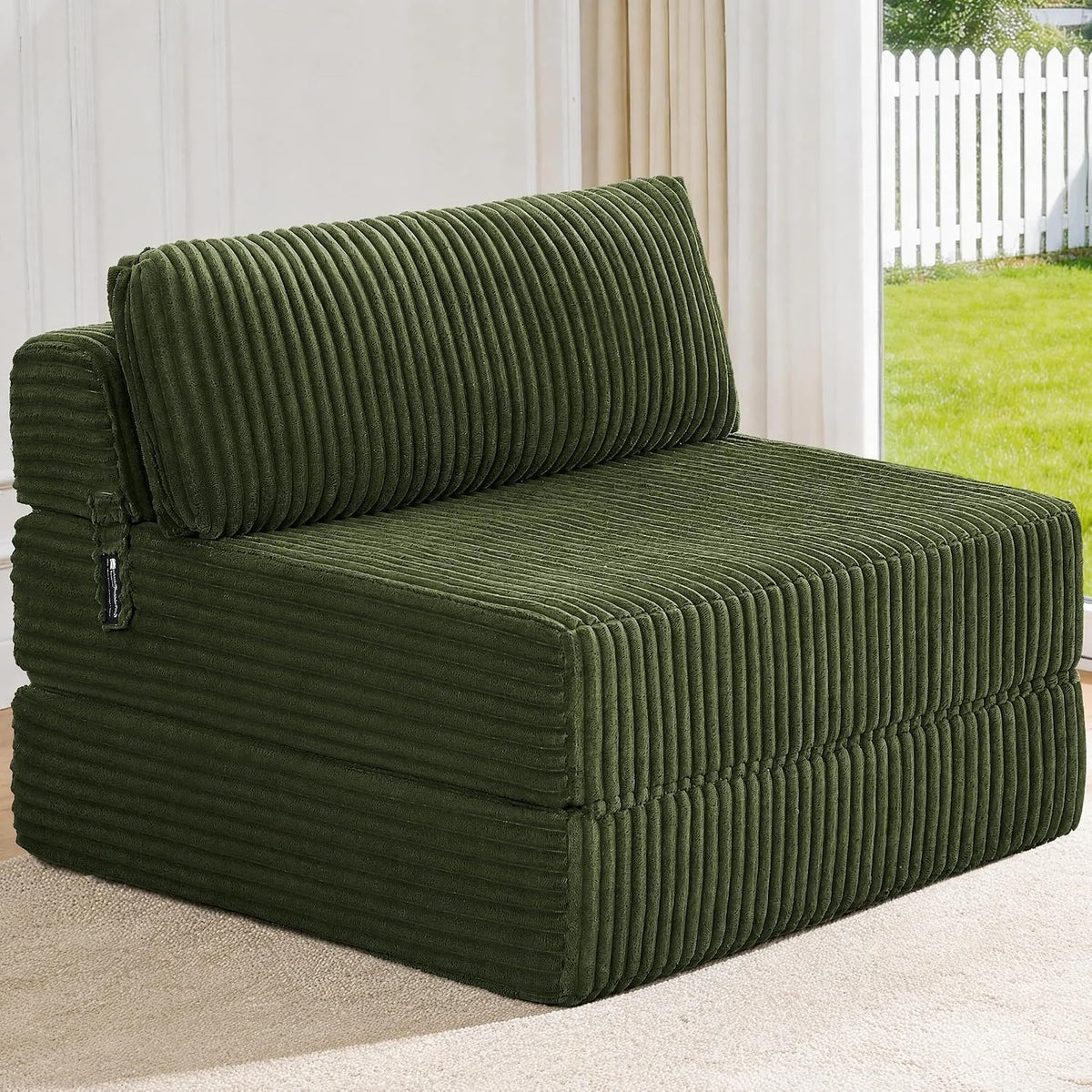 Folding Sofa Bed Convertible 4 in 1 Sleeper Chair Gray Single