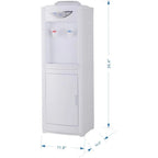 Water Cooler Dispenser 5 Gallon, Water Dispenser Hot & Cold Top-Loading Water Cooler for 5 Gallon Bottle with Child Safety Lock Removable Drip Tray & Storage Cabinet for Home Office