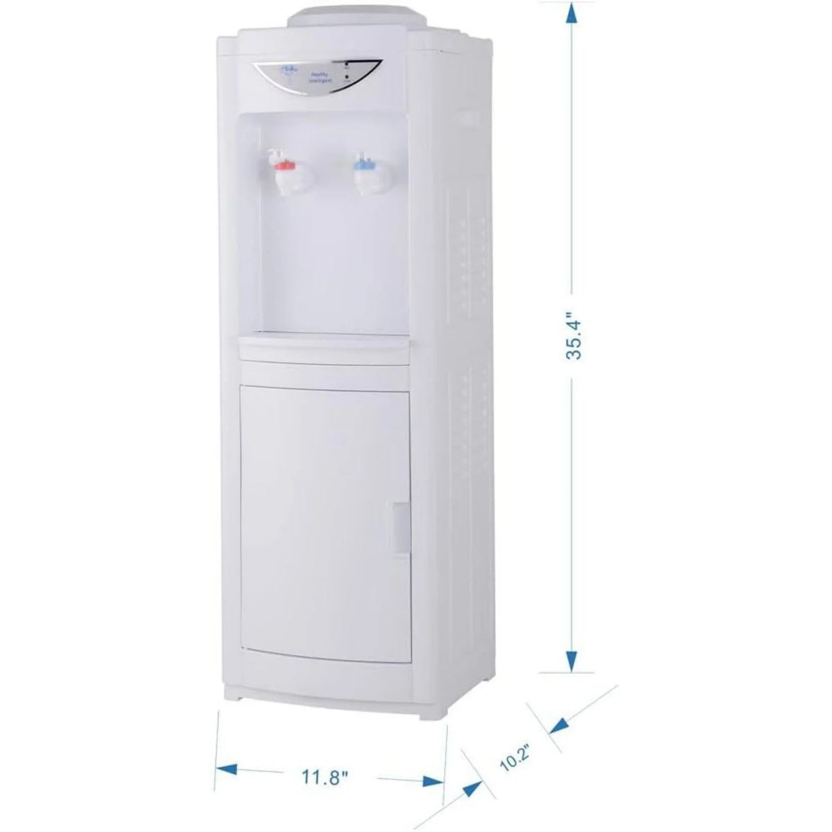 Water Cooler Dispenser 5 Gallon, Water Dispenser Hot & Cold Top-Loading Water Cooler for 5 Gallon Bottle with Child Safety Lock Removable Drip Tray & Storage Cabinet for Home Office
