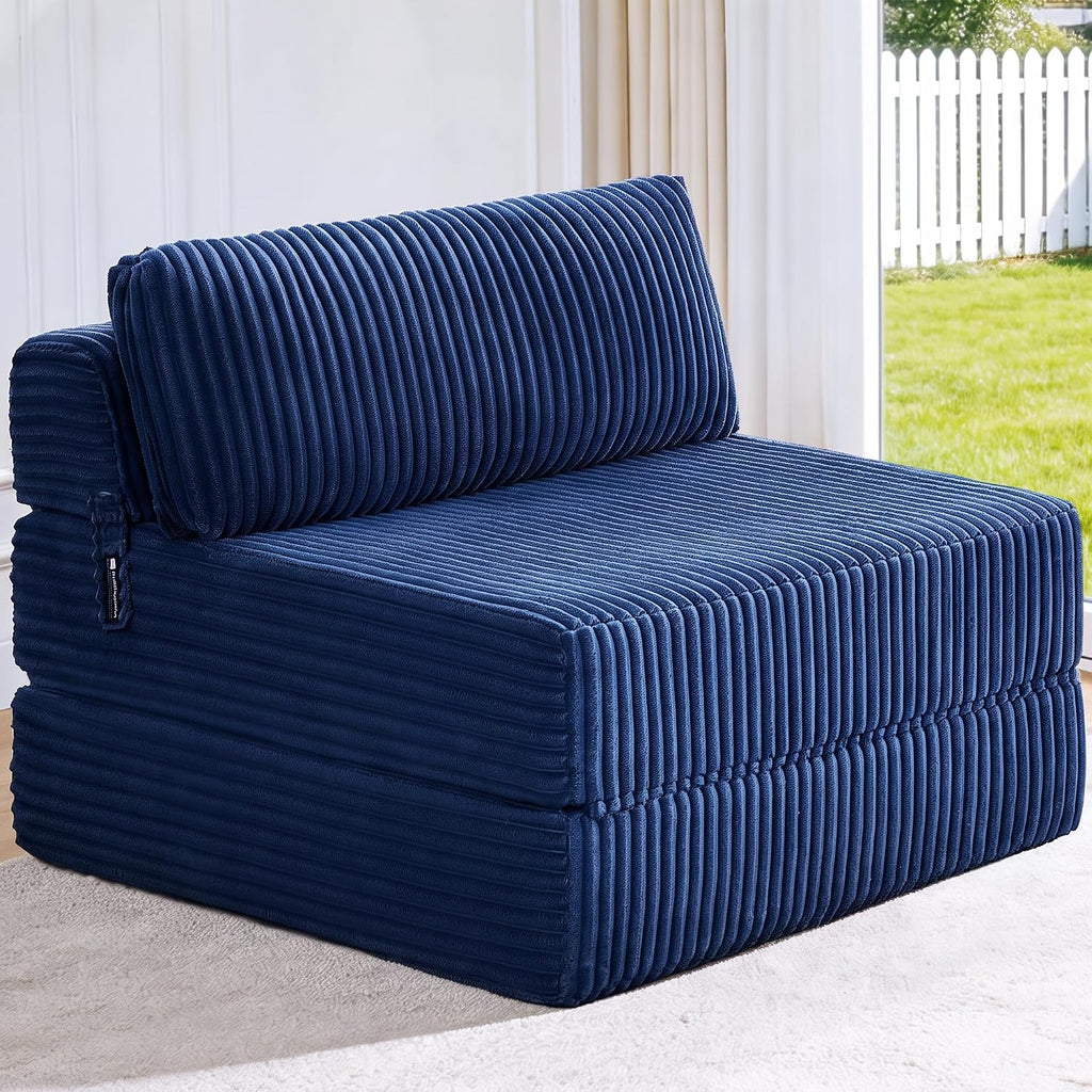 Folding Sofa Bed Convertible 4 in 1 Sleeper Chair Gray Single