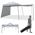 GVN Patio 10x10FT Instant Pop-up Canopy Folding Tent with Sidewalls and Awnings Outdoor-Gray, Full Waterproof Outdoor Party Event Tents for Outside Party Waterproof Tent BBQ Shelter