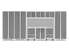 NewAge Products Bold Series Gray 10 Piece Cabinet Set, Heavy Duty 24-Gauge Steel Garage Storage System, Slatwall Included