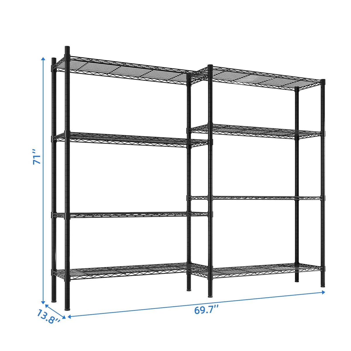 Zimtown Heavy Duty Storage Shelves, 63"W Wire Shelving Unit, Adjustable 4 Tier Metal Shelves Organizer Silver for Pantry Kitchen Basement, 1500 lbs Capacity
