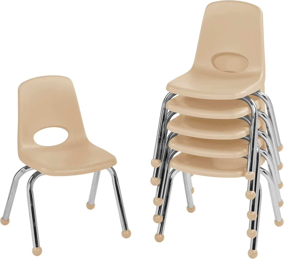 10" School Stack Chair with Swivel Glides, Purple, 6-Pack