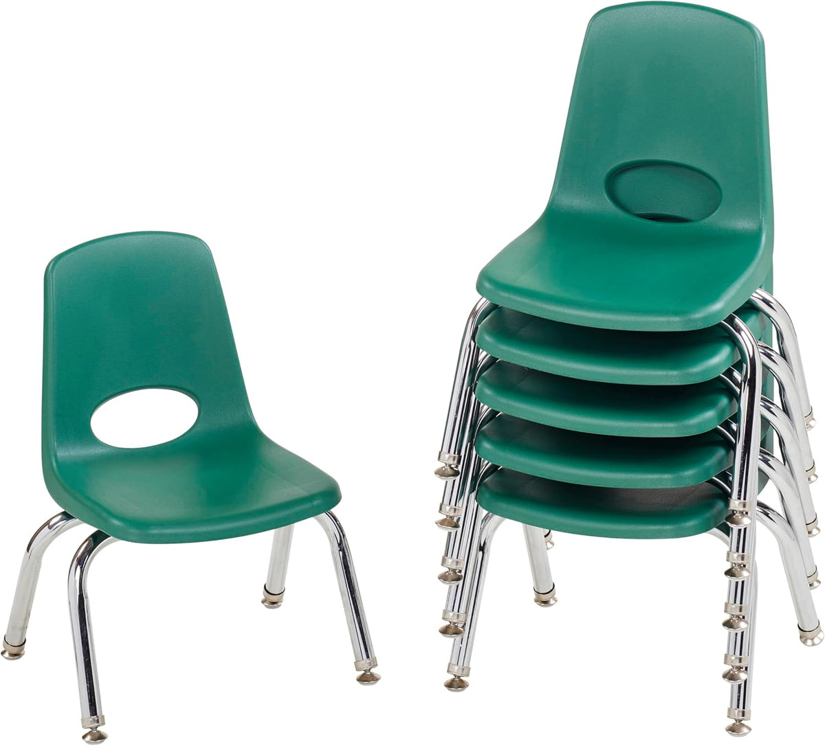 10" School Stack Chair with Swivel Glides, Purple, 6-Pack