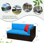 5-Piece All-Weather Patio Furniture Set with Cushions, Outdoor Wicker Conversation Sofa Set for Garden, Deck & Backyard