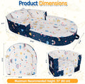 2-in-1 Toddler Travel Bed, Portable Foldable Toddler Floor Bed Converts to Soft Sofa, Kids Travel Couch with Removable Washable Cover, Ideal for Camping, Picnic, Hotel & Sleepovers