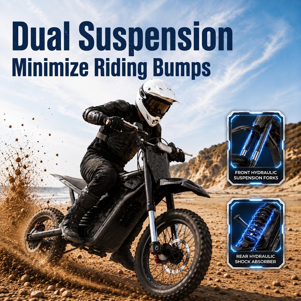 Electric Dirt Bike for Teens & Adults, 48V 20.8Ah 230Nm 40 Miles Range