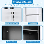 GangMei 71 Inches Tall Metal Garage Storage Cabinets with 5 Adjustable Shelves & Pegboards, Lockable Steel Black Storage Cabinet with Doors for Office, Home, School, Shops, Garage, Assembly required