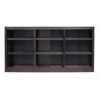 Triple Wide Wood Bookcase, 9 Shelf 36 Inch Tall Bookshelf for Home, Office and Display Storage