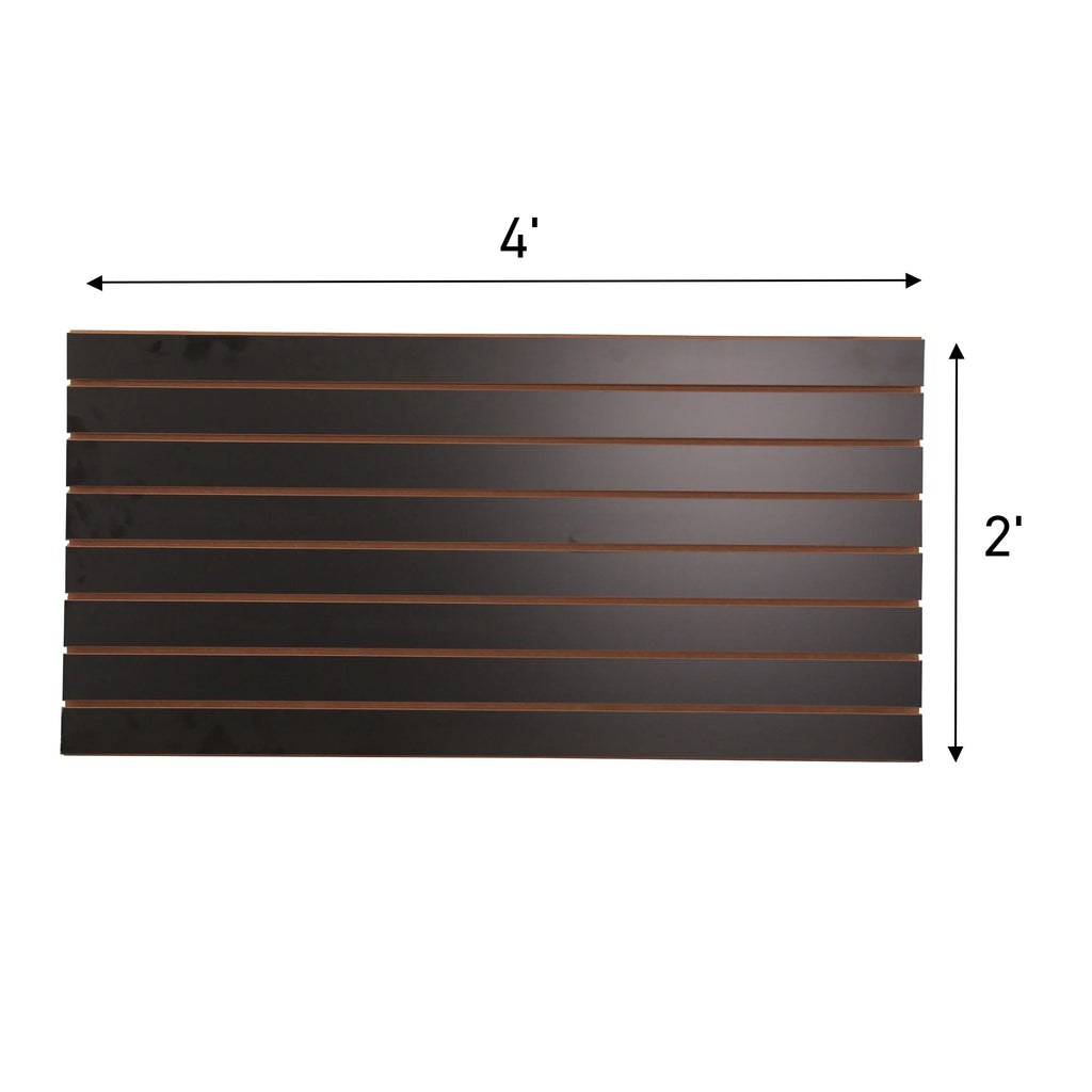 SSWBasics 4 ft x 2 ft Horizontal Black Slatwall Panels for Wall (24"H x 48"L) - Pack of 2 - Garage Wall Organizer Panels and Craft Storage Organization Slatwall Panel