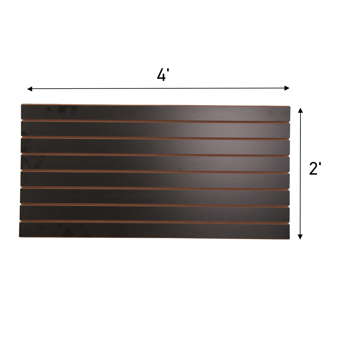 SSWBasics 4 ft x 2 ft Horizontal Black Slatwall Panels for Wall (24"H x 48"L) - Pack of 2 - Garage Wall Organizer Panels and Craft Storage Organization Slatwall Panel