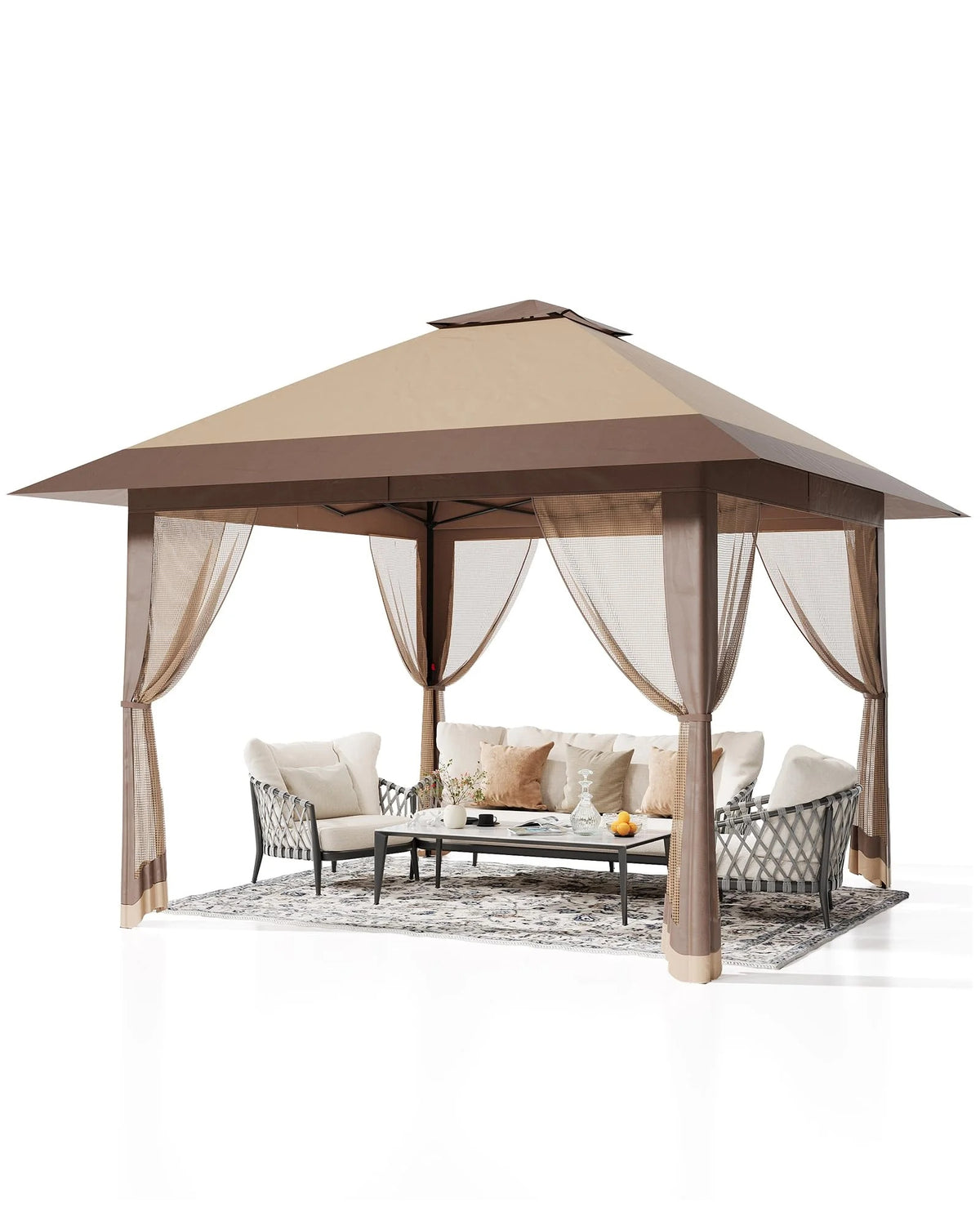Accreate 13' X 13' Outdoor Patio Gazebo,Outdoor Canopy Tent with Mosquito Netting,Backyard Tent for Party, Wedding, Outdoor Dining, Patio, Backyard