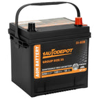 1AUTODEPOT BCI Group 35 Battery, AGM 12 Volt 650 CCA 55Ah 100RC Rechargeable Automotive Batteries for Car, Maintenance Free