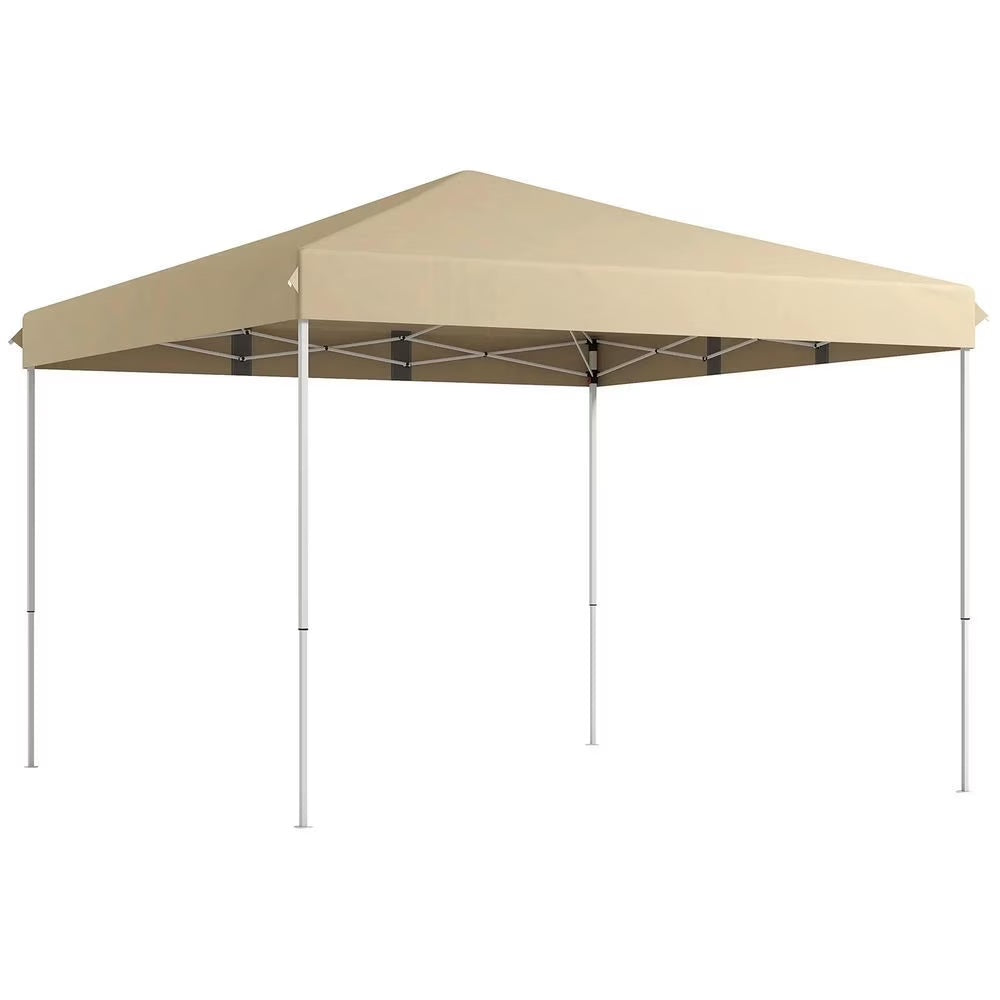 GVN Backyard Garden Canopy, Camping Canopy Screen Tent,13' x 13' Pop Up Canopy Tent with Height Adjustable, Carry Bag for Outdoor, Garden, Patio, Beige