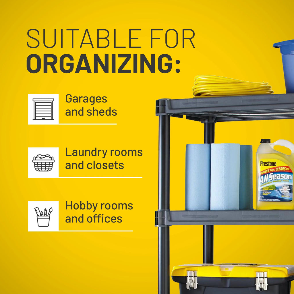 Plano 5-Shelf Extra Heavy Duty Plastic Storage Shelf Unit, 72.5- x 36- x 24-, 1000lb Capacity
